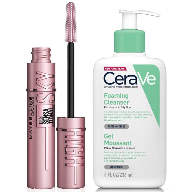 CeraVe Foaming Cleanser and Maybelline Sky High Mascara Duo for Oily Skin on Productcaster.