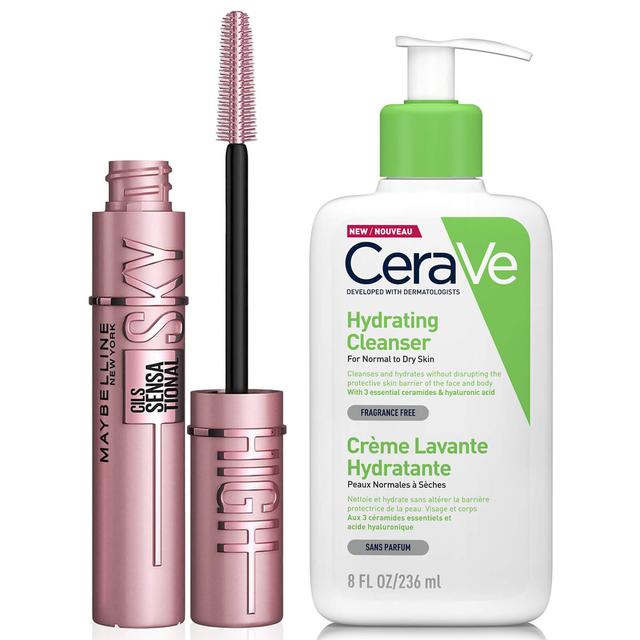 CeraVe Hydrating Hyaluronic Acid Cleanser and Maybelline Sky High Mascara Duo for Dry Skin on Productcaster.