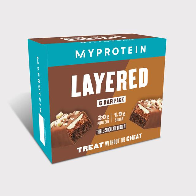 Layered Protein Bar szelet - 6 x 60g - Triple Chocolate Fudge on Productcaster.