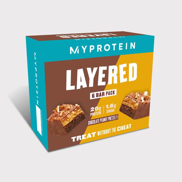 Layered Protein Bar szelet - 6 x 60g - Chocolate Peanut Pretzel on Productcaster.