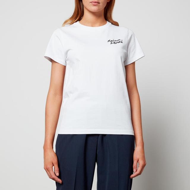 Maison Kitsuné Women's Mini Handwriting Classic T-Shirt - White - XS on Productcaster.