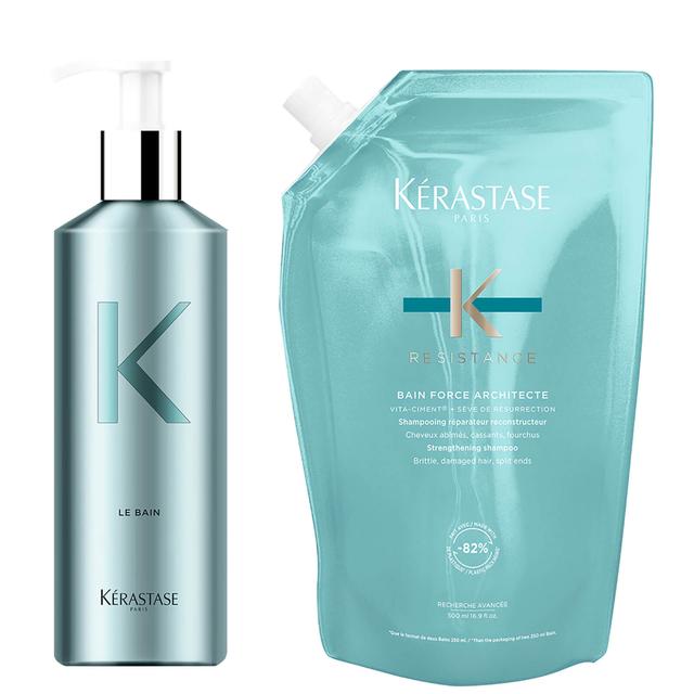 Kérastase Bain Force Architecte Refill Pouch and Refillable Bottle Bundle on Productcaster.