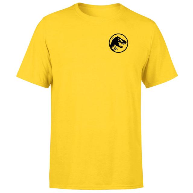 Jurassic Park Silhouette logo Embroidered Unisex T-Shirt - Yellow - M on Productcaster.