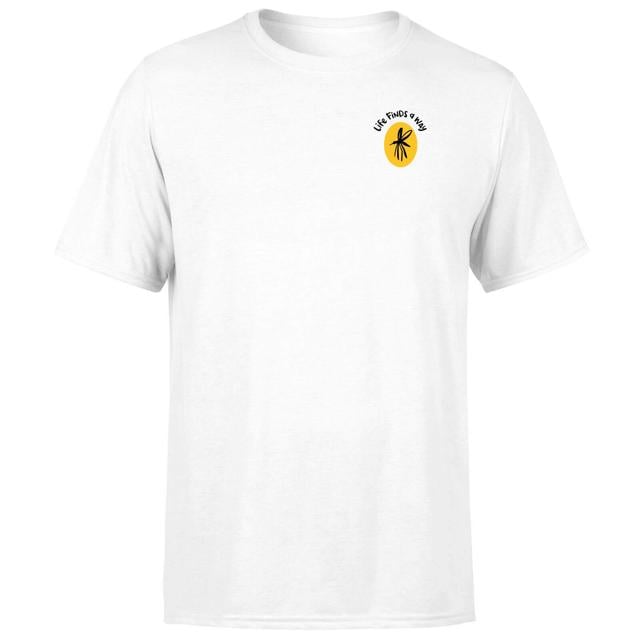 Jurassic Park Amber Sample Embroidered Men's T-Shirt - White - S on Productcaster.