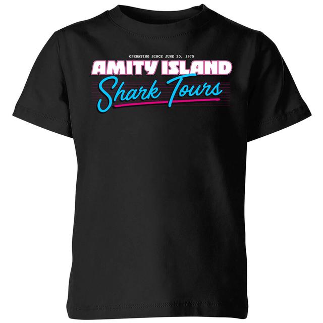 Jaws Amity Island Shark Tour Kids' T-Shirt - Black - 9-10 Jahre on Productcaster.