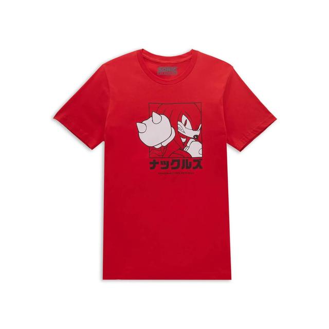 Sonic The Hedgehog Knuckles Katakana Women's T-Shirt - Red - XL on Productcaster.