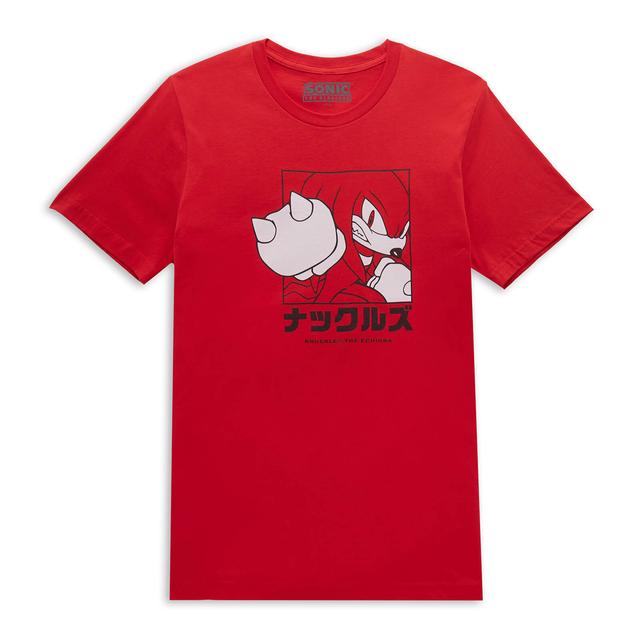 Sonic The Hedgehog Knuckles Katakana Men's T-Shirt - Red - M on Productcaster.