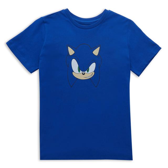 Sonic The Hedgehog Face Kids' T-Shirt - Blue - 3-4 Years on Productcaster.