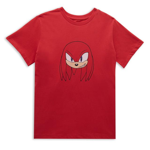 Sonic The Hedgehog Knuckles Face Kids' T-Shirt - Red - 7-8 años on Productcaster.