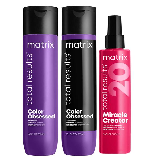 Matrix Total Results Color Obsessed Shampoo, Conditioner and Miracle Creator Routine for Colour Treated Hair on Productcaster.