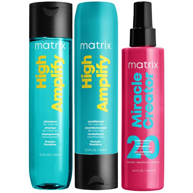 Matrix Total Results Volumising High Amplify Shampoo, Conditioner and Miracle Creator Spray Routine for Fine and Flat Hair on Productcaster.