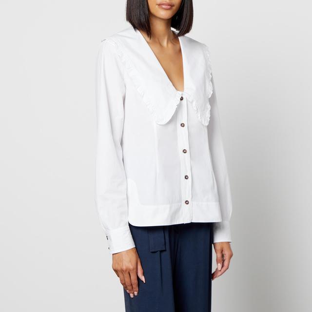 Ganni Organic Cotton-Poplin Shirt - EU 38/UK 10 on Productcaster.