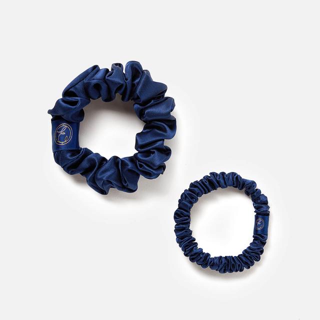 ESPA Silk Scrunchies - Navy Blue - 2 Pack on Productcaster.