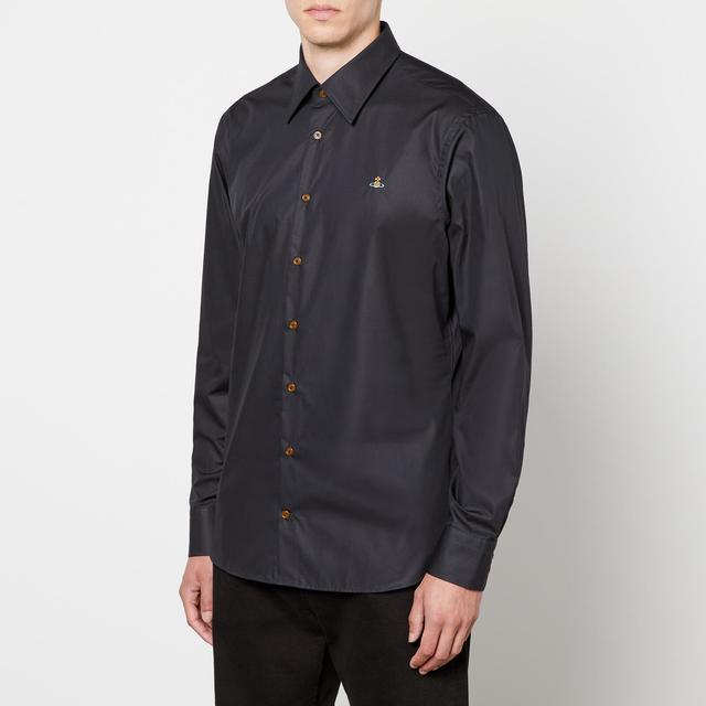 Vivienne Westwood Ghost Logo-Embroidered Cotton-Poplin Shirt - IT 46/S on Productcaster.