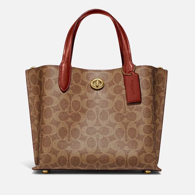 Coach Willow 24 Coated-Canvas Signature Tote Bag Tan on Productcaster.