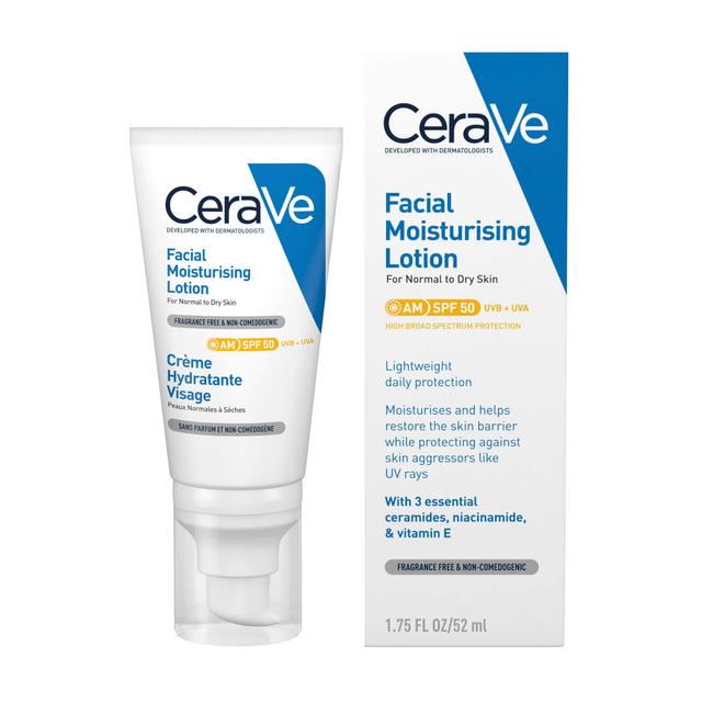 CeraVe AM Facial Moisturising Lotion SPF50 for Normal to Dry Skin 52ml on Productcaster.