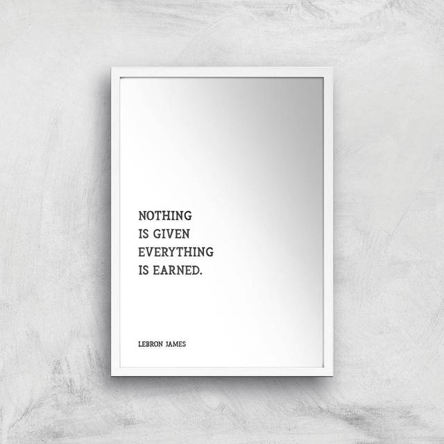 Lebron James Quote Giclee Art Print - A4 - White Frame on Productcaster.