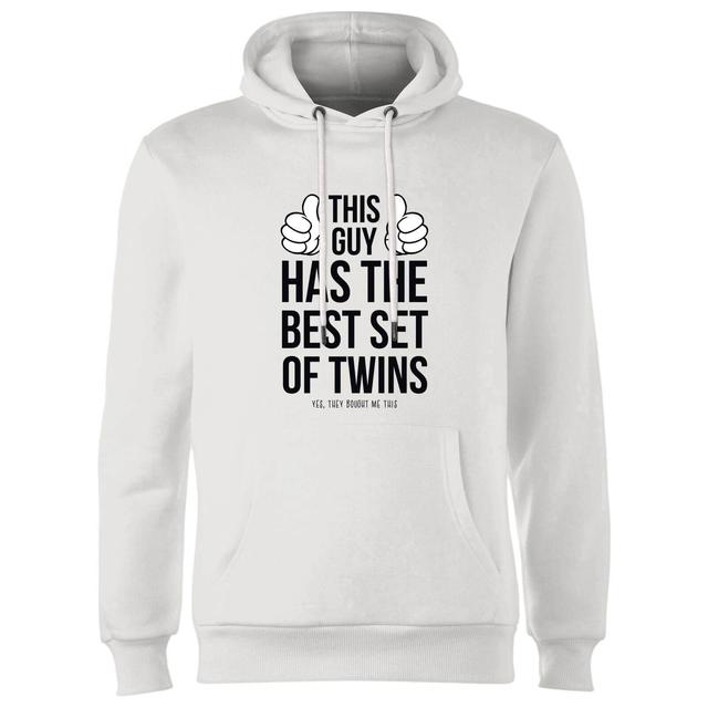 This Guy Has The Best Twins Hoodie - White - 5XL on Productcaster.