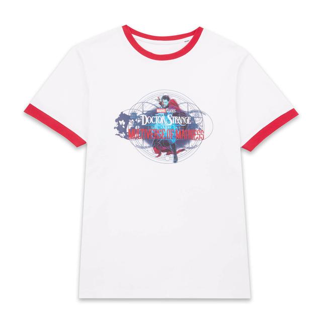 Marvel Dr Strange Composition Unisex Ringer T-Shirt - White/Red - L on Productcaster.