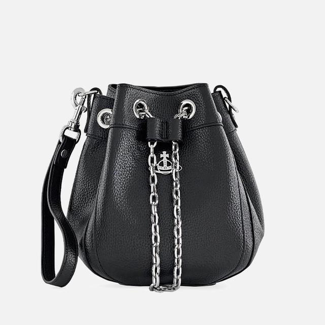 Vivienne Westwood Small Chrissy Vegan Leather Bucket Bag Black on Productcaster.