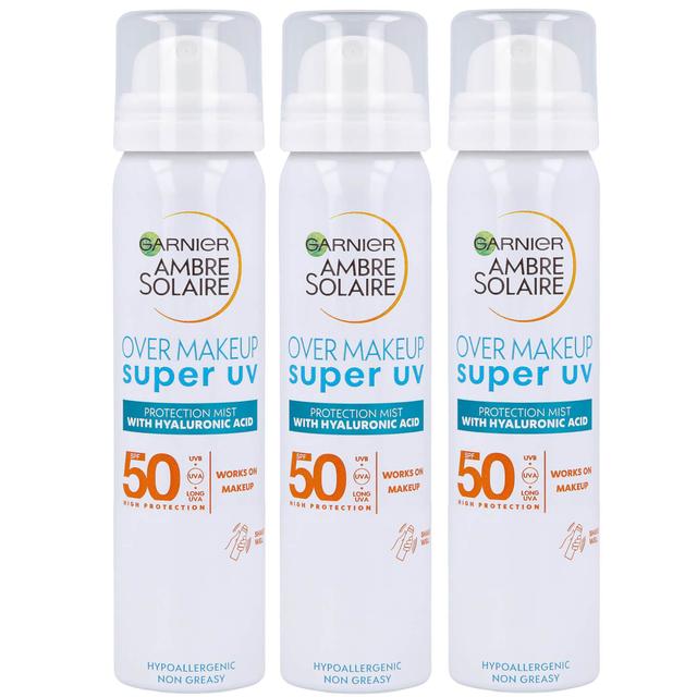 Garnier Ambre Solaire Over Makeup Super UV Protection Mist SPF50 75ml Trio on Productcaster.