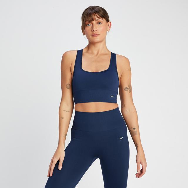 MP Women's Shape Seamless Cross Strap Sports Bra - Navy - M on Productcaster.