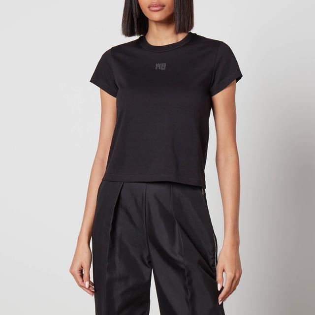 Alexander Wang Women's Essential Jersey Shrunk Tee With Puff Logo And Bound Neck - Black - XS on Productcaster.