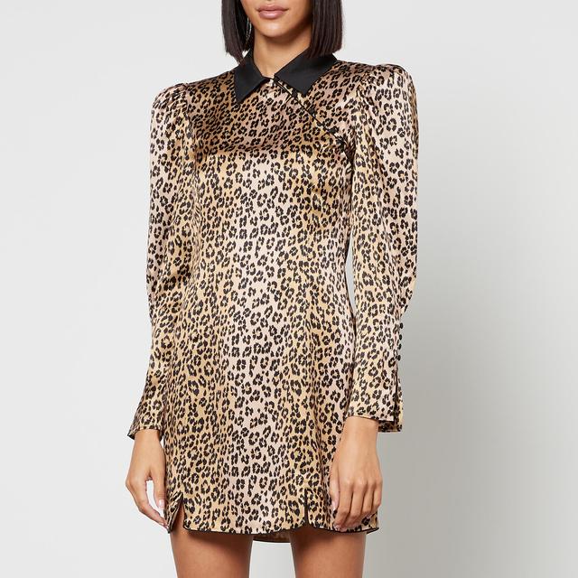 De La Vali Whiskey Leopard-Print Satin Mini Dress - UK 10 on Productcaster.