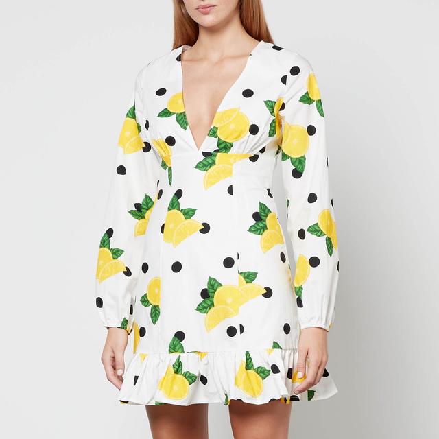 Never Fully Dressed Lemon Cha Cha Printed Cotton-Poplin Mini Dress - UK 10 on Productcaster.