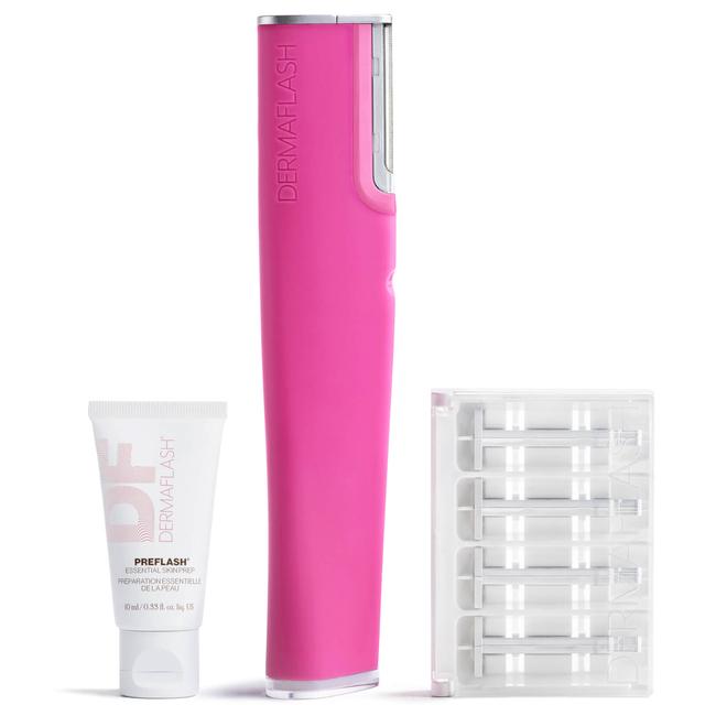 DERMAFLASH Luxe+ Advanced Sonic Dermaplaning and Peach Fuzz Removal (Various Colours) - Pop Pink on Productcaster.