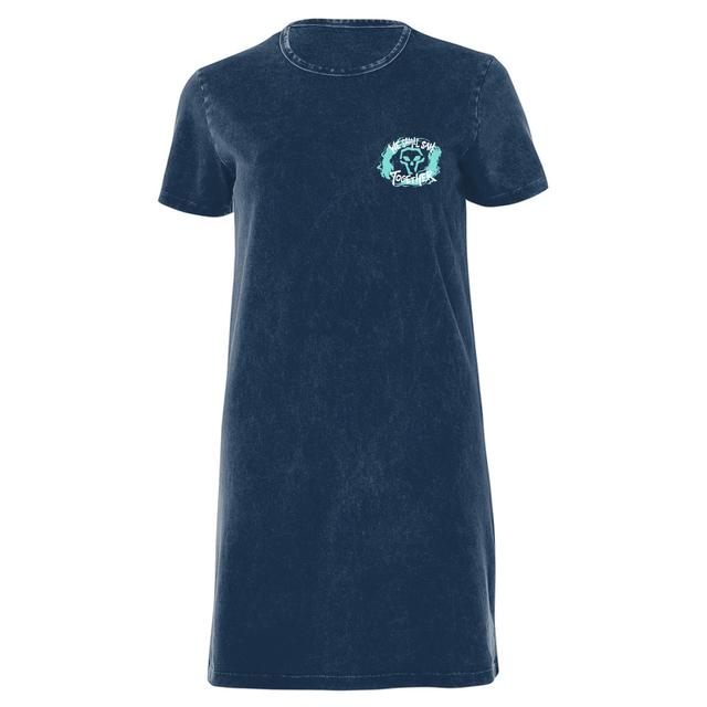 Sea of Thieves Athena's Fortune Women's T-Shirt Dress - Navy Acid Wash - XXL - Navy Acid Wash on Productcaster.