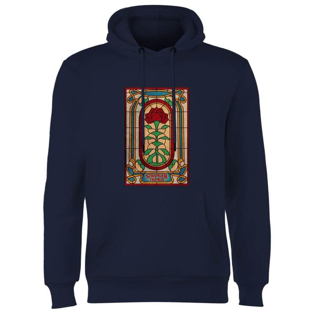 Stranger Things Stain Glass Window Hoodie - Navy - S - Navy on Productcaster.