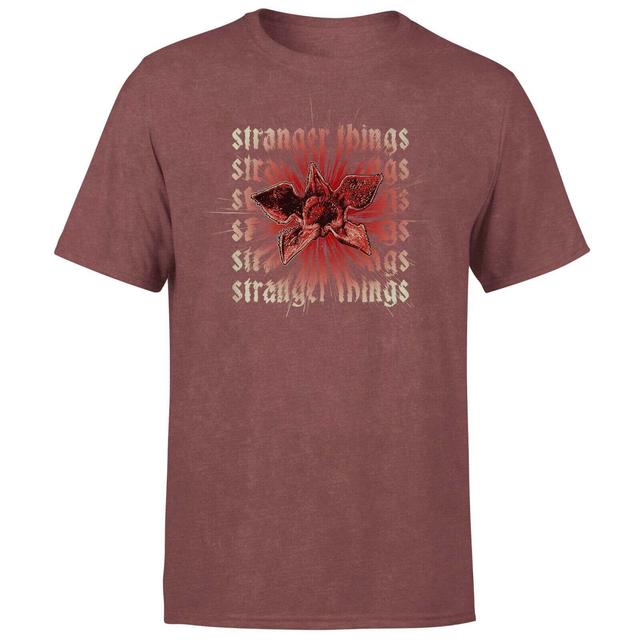 Stranger Things Demogorgon Warp Unisex T-Shirt - Burgundy Acid Wash - S - Burgundy Acid Wash on Productcaster.