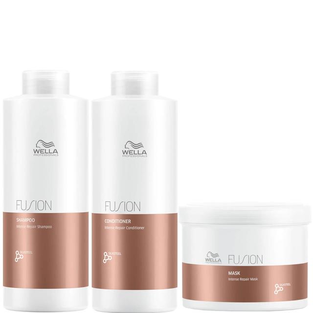 Wella Professionals Fusion Repair Shampoo, Conditioner and Mask Super Size Regime Bundle on Productcaster.