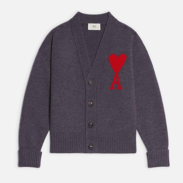 AMI De Coeur Intarsia-Wool Cardigan - XS on Productcaster.