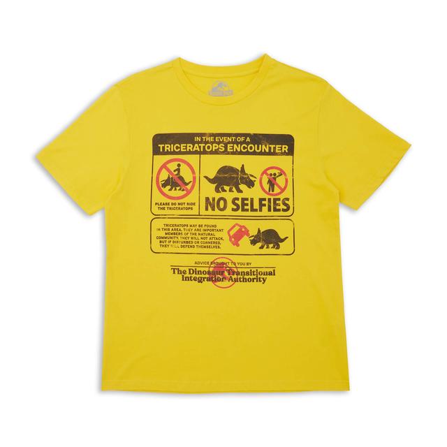 Jurassic World Triceratops Encounter Survival Guide Men's T-Shirt - Yellow - S - Yellow on Productcaster.