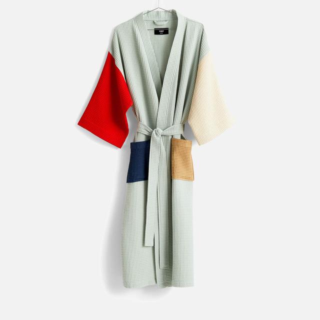 HAY Waffle Bathrobe - Glacier - One Size Grey on Productcaster.