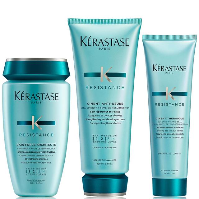 Kérastase Resistance Strengthening Shampoo, Conditioner & Leave-In Treatment for Damaged, Brittle Hair with Vita-Ciment Complex on Productcaster.