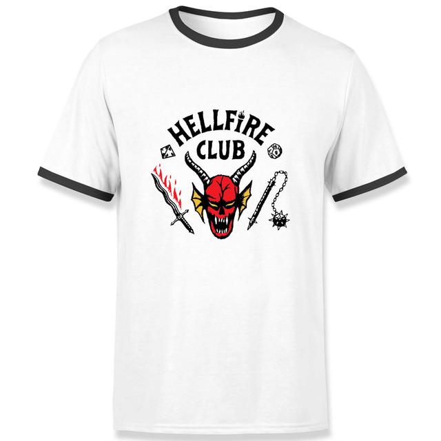 Stranger Things Hellfire Club Unisex Ringer T-Shirt - White/Black - XXL on Productcaster.