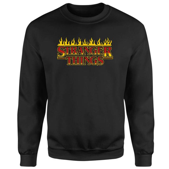 Stranger Things Flames Logo Sweatshirt - Black - S on Productcaster.