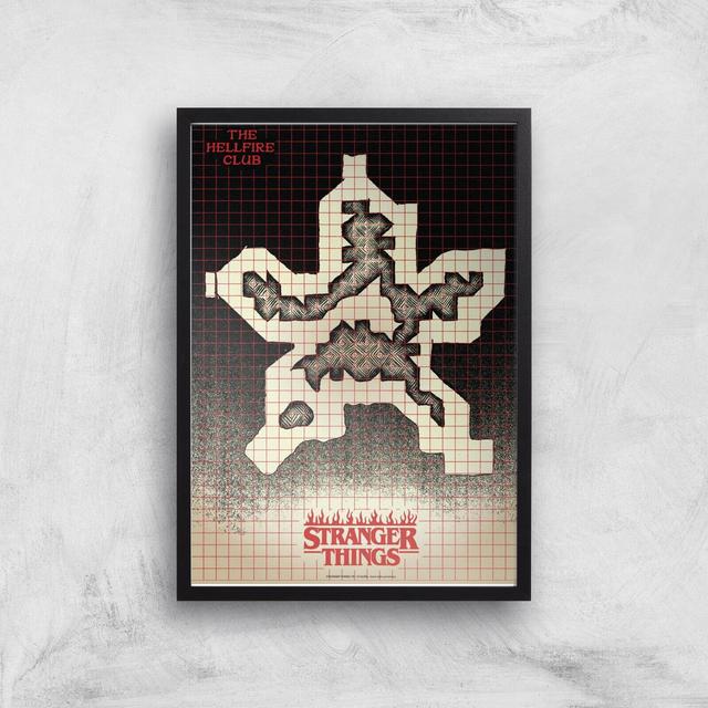 Lámina giclee con mapa de Stranger Things - A2 - Black Frame on Productcaster.