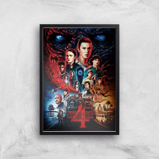 Stranger Things Composition Giclee Art Print - A3 - Black Frame on Productcaster.