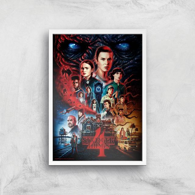 Stranger Things Composition Giclee Art Print - A2 - White Frame on Productcaster.