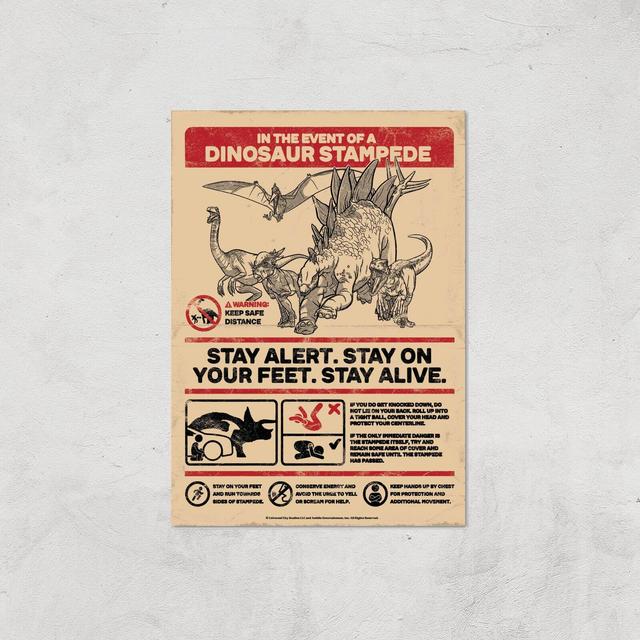 Jurassic World How To Survive A Stampede Giclee Art Print - A4 - Print Only on Productcaster.