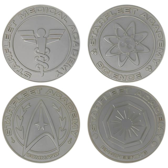 Fanattik Star Trek Set of 4 Starfleet Division Medallions in .999 Silver Plating on Productcaster.