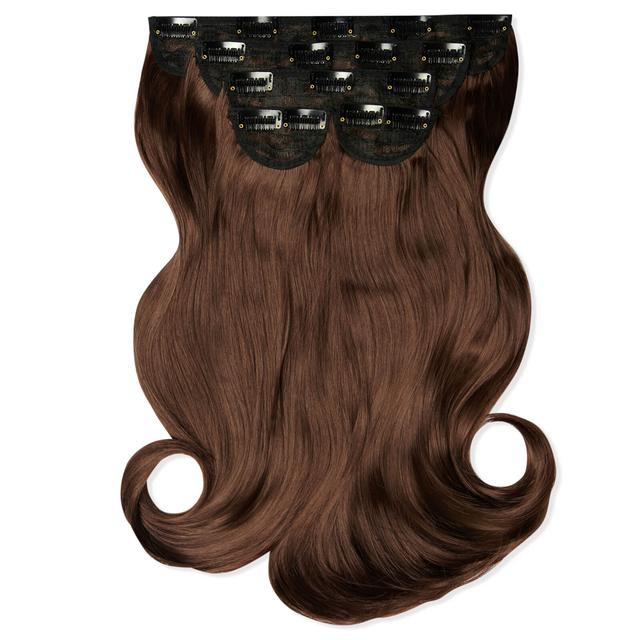 LullaBellz Super Thick 16" 5 Piece Blow Dry Wavy Clip In Extensions (Various Shades) - Choc Brown on Productcaster.