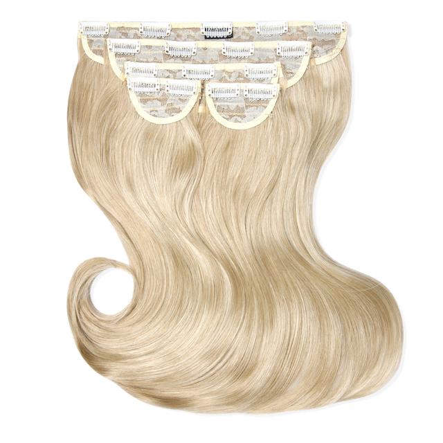 LullaBellz Super Thick 16" 5 Piece Blow Dry Wavy Clip In Extensions (Various Shades) - Light Blonde on Productcaster.