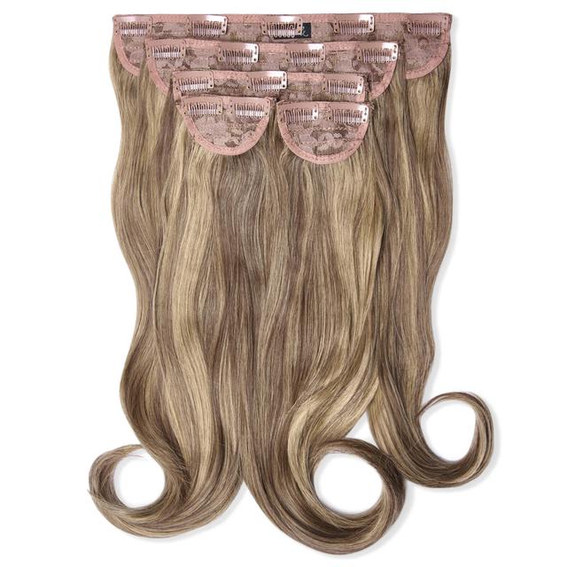 LullaBellz Super Thick 16" 5 Piece Blow Dry Wavy Clip In Extensions (Various Shades) - Mellow Brown on Productcaster.