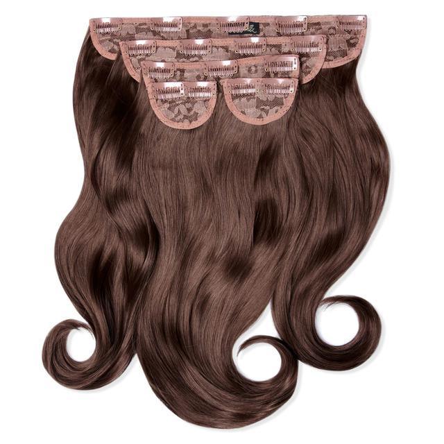 LullaBellz Super Thick 16" 5 Piece Blow Dry Wavy Clip In Extensions (Various Shades) - Chestnut on Productcaster.