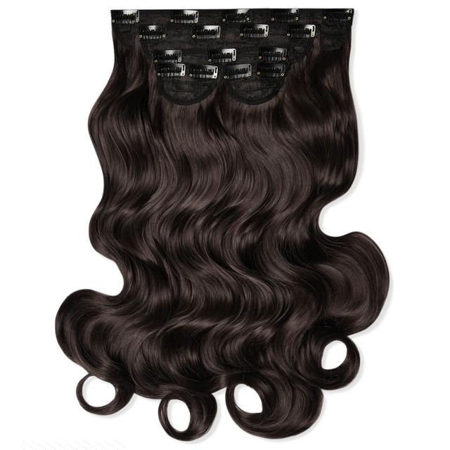 LullaBellz Super Thick 22" 5 Piece Curly Clip In Extensions (Various Shades) - Dark Brown on Productcaster.